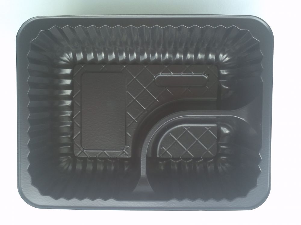 Nacho Kunststoffschalen schwarz 20 x 15,8 cm 1-500 Stück 2 Fächer Nachoschale 
